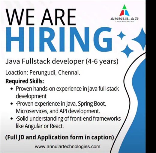 Software Fresher & Experienced Job Openings 💼💼💼 on Instagram: "Software Openings for #freshers #2025passedouts #campusplacement #fresherjobsinchennai #2025freshers #2025graduate #workfromhomejobs #walkininterview #fresherwalkins #itjobs #experiencedtesters #itjobsearch #softwaretestingjobs #manualtestingjobs #linkedin #walkininterview #softwaretesting #fresher #campusgraduates #walkin #pythondeveloper #selenium #fullstack #itjobsearch #trendingreels #hiring #reactjs #javadevelopers #fullstack