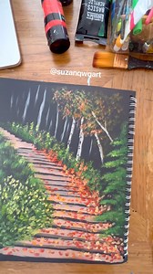 121K views · 4.1K reactions | Hello October! It’s officially fall  . . . . #october #fallseason #fallpainting #fallcolors #acrylicpainting #blackcanvas #canvaspainting #sketchpad #sketch #artvideo #paintingprocess | Suzanqwqart | Facebook