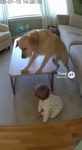 Dog Babysitting Baby Puts Out Candle