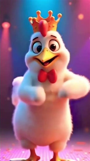 KING CHICKEN dancing on a COLORFUL dancefloor 🌈 #shorts #chicken #banana #funny