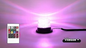 Dinfu LED Rundumleuchte mit Fernsteuerung Einstellbar 8 Farben Blitzlicht 12v- 24v Warnleuchte Magnet IP67 Wasserdicht für Auto Träger LKW Traktor Partei PKW