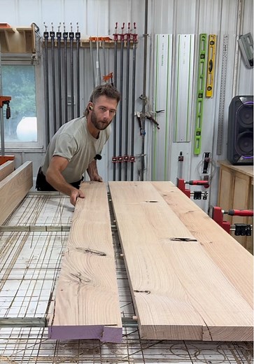 Custom Reclaimed Oak Dining Table Build