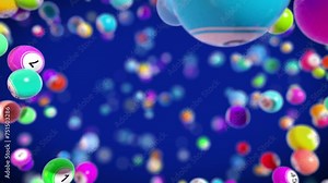 Three dimensional exploding bingo balls