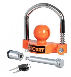Curt Trailer Coupler Lock Kit - 1-7/8, 2, and 2-5/16 Couplers w/ Hitch Lock CURT Trailer Tongue Lock