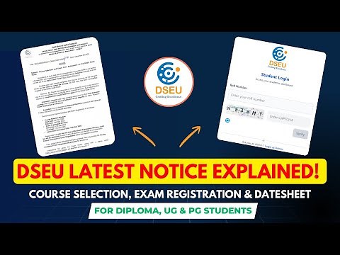 DSEU Latest Notice Explained | Course Selection, Exam Registration & Datesheet Full Guide | Insiders