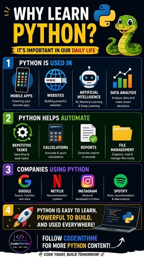Why Learn Python? 🐍 | Python in Daily Life 🚀 #Shorts