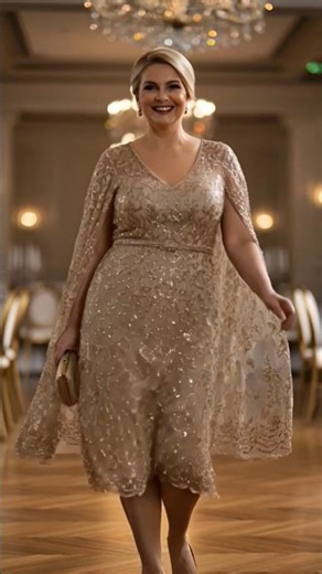 Elegant Plus Size Evening Dress Try-On | Curvy Glam Look #plussize #eveningdress #shorts\r#viral