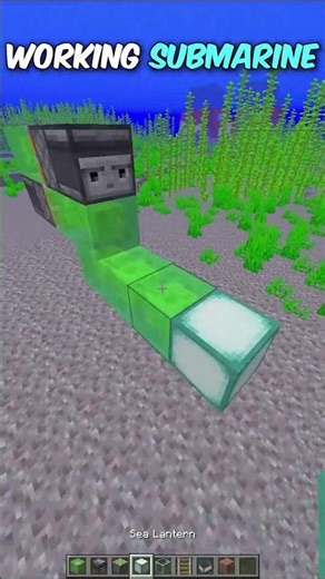 Minecraft Working Submarine Tutorial💧🤯#minecraft #shorts