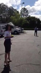 A very persistent salesman for CW18 sold me on giving my pitching skills another shot! Can you guess how this went? Stewart Moore thanks for playing Catcher! | Michelle Imperato WESH