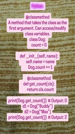 "Python @classmethod 🐍 | Accessing and Modifying Class-Level Data"
