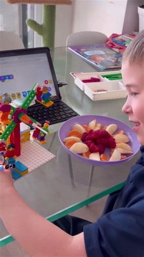 My lil programmer boy @LEGO #momlife #kids