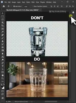 Easy Photoshop Tips: How to Remove and Change Backgrounds for a Complex Clear Glass Tumbler! #shorts