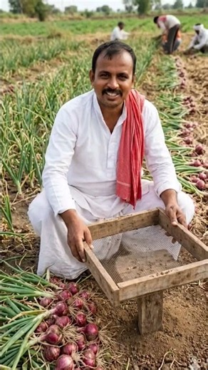 प्याज की मिट्टी अलग करने का देसी जुगाड़ 😱🧅 | Onion Soil Sifter #shorts