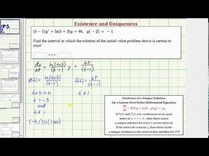 Ex 1: Find the Interval that Guarantees a Solution to an IVP Exists (Interval of Validity)