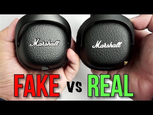 Fake vs real Marshall Mid Bluetooth headphones - how to spot a replica and accessories comparison