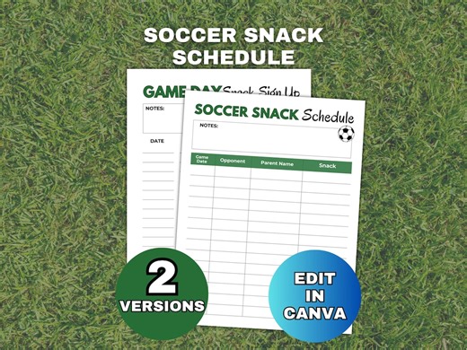 Editable Soccer Snack Schedule Sign up Sheet, Game Day Parent Volunteer Snack Sign Up, Printable Team Snack Schedule - Etsy Australia