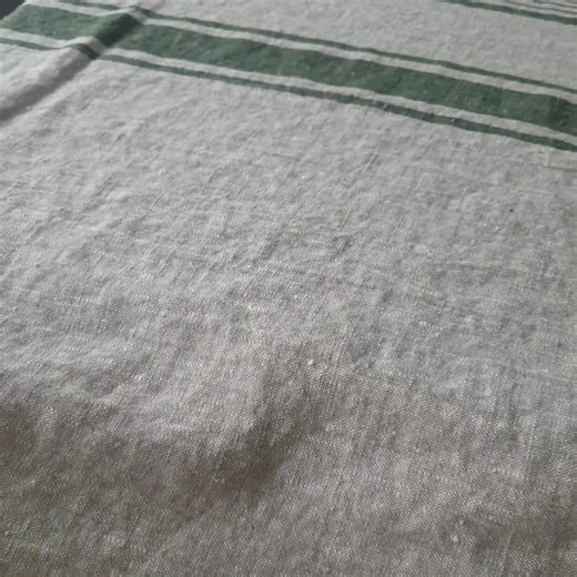 Heavy Linen Tablecloth With Umbrella Hole - French Style Striped Washed Linen Table Cloth With Parasol Hole - Rectangle Square or Round - Etsy