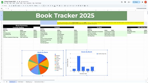 The Ultimate 2025 Book Tracker: A Simple & Complete Reading Log & Dashboard (Excel Template)