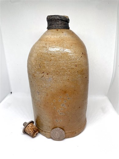 Vintage Antique Bottle | 1840s Glazed Stoneware - Etsy