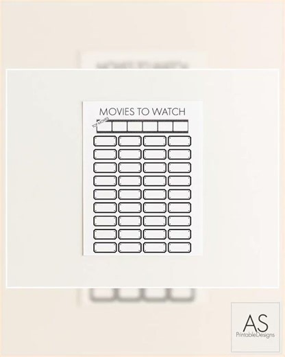 Printable Movie Checklist, Film Tracker, Digital Download, Entertainment Log