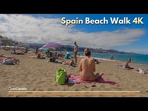 Sunny City Beach Vibes | Spain Beach Walk 4K Gran Canaria