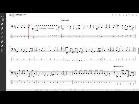 Guns N' Roses - Sweet Child O' Mine (BASS TAB PLAY ALONG)