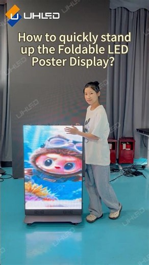 How to quickly stand up the Foldable LED Poster Display？#FoldableLEDPoster#LEDPosterDisplay