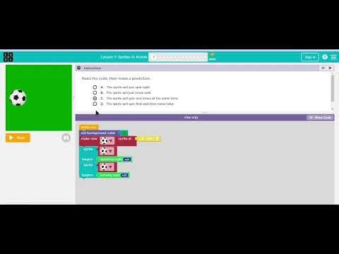 Code.org | Lesson 7:Sprites in Action | level 1