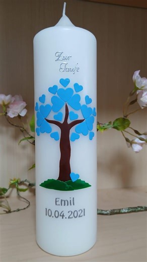 Baptism Christening Candle Tree of Life - Personalised Candles - Christening Gifts - Etsy