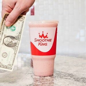 61 reactions · 13 shares | EVERY FRIDAY, just $1 turns any 20oz. smoothie into a 32oz. For less than the cost of a burger, you can #RuleTheDay with whole fruits and organic veggies in your protein-packed smoothie, many with no added sugar. | Smoothie King | Facebook