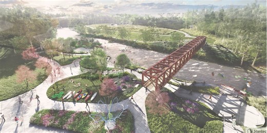 Construction set for spring on in-river whitewater park