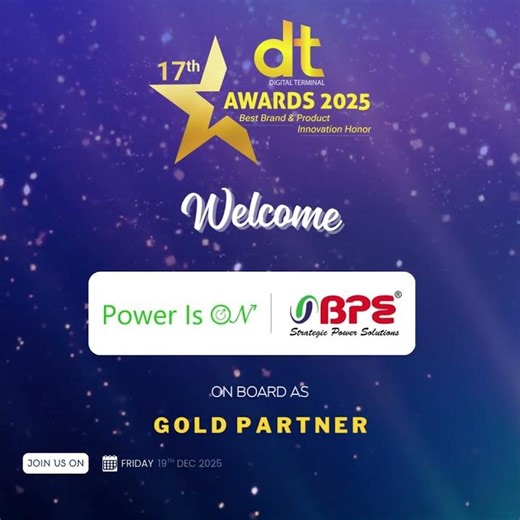 𝐃𝐢𝐠𝐢𝐭𝐚𝐥 𝐓𝐞𝐫𝐦𝐢𝐧𝐚𝐥 is pleased to welcome 𝐁𝐏𝐄 as 𝐆𝐨𝐥𝐝 𝐏𝐚𝐫𝐭𝐧𝐞𝐫 for the 𝟏𝟕𝐭𝐡 𝐄𝐝𝐢𝐭𝐢𝐨𝐧 𝐨𝐟 𝐃𝐓 𝐀𝐰𝐚𝐫𝐝𝐬 𝟐𝟎𝟐𝟓.