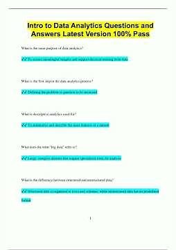 Intro to Data Analytics Questions and Answers Latest Version 100 Pass1520