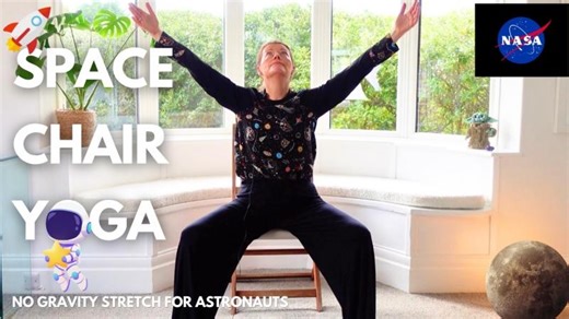 🚀 10 Minute Chair Yoga for Beginners | NASA Inspired “Around the Moon” Routine 🌙 | Lorna Evans