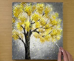 12K views · 582 reactions | Easy way to draw a tree / Acrylic painting technique | Painting Skills | Facebook