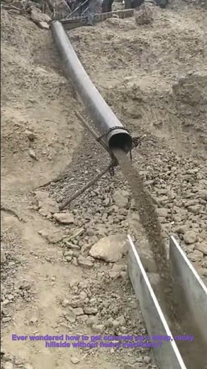 Ingenious DIY Concrete Chute for Hillside Construction!