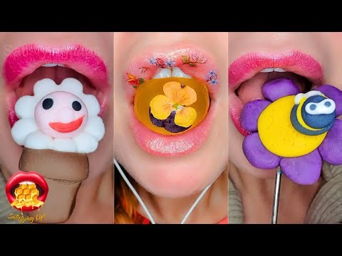 ASMR Eating SPRING THEMED 🌼🐞🌷🐝Foods Satisfying Sounds Mukbang 먹방