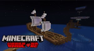 pirate ship in hardcore-short Minecraft Map