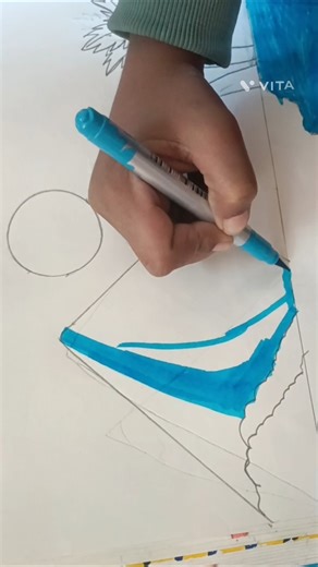 How to make beautiful ❤️ sunset beach 🏖️#art #drawing #youtubeshorts #shorts