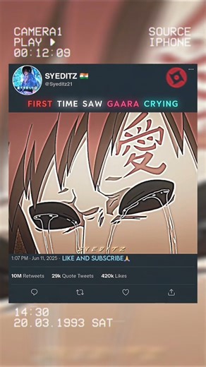 GAARA CRYING FOR FIRST TIME🥺🤧