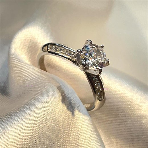 Buy 925 Sterling Silver Solitaire Ring, 6 Prong Set CZ Ring, Handmade Engagement Promise Ring, Anniversary Bridal Gift Online in India - Etsy