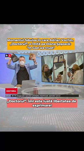 Momentul fabulos în care Adrian Vochin, „Doctorul”, o imită pe Diana Șoșoacă: "In God we trust" | B1.ro