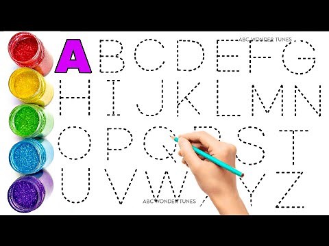 Learn Alphabet, ABC song, ABCD, A to Z Kids rhymes,preschoolers writing practice along dotted lines