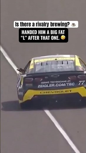 Corey Heim reacts to Carson Hocevar flipping him off