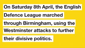 Last weekend, HOPE not hate volunteers in Birmingham came together to let the EDL know what we think of their message of hate. Take a look (hint: it involves puns) | HOPE not hate