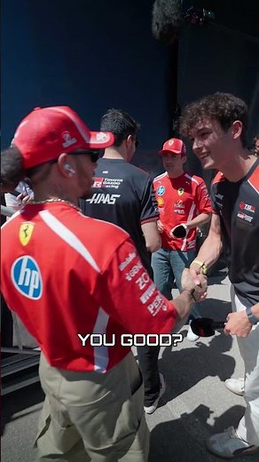 Running into Ferrari in the fan zone 👋 #HaasF1 #F1 #f1 BarcelonaGP
