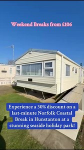 🏖Experience a 30% discount on a last-minute Norfolk Coastal Break in Hunstanton at a stunning seaside holiday park! Enjoy 2-night stays starting from £106 for a family of 6. Simply visit www.2cHolidays.co.uk and enter property ref 23035C to unlock Extra Savings with Discount30.The 2-bedroom caravan sleeps 6 and includes decking with ramp access, central heating, and double glazing. Book now for an incredible coastal break you won't forget!... #hunstanton #hunstantonpier #hunstantonbeach #hunsta