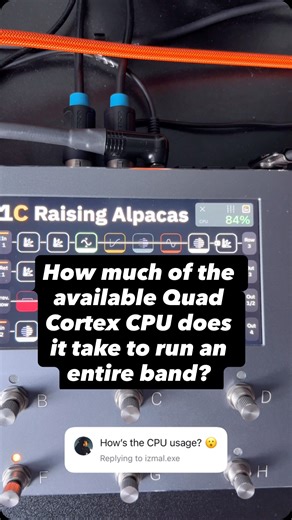 Amero on Instagram: "Quick breakdown of how much CPU we are using on each Quad Cortex with our current “entire band one unit” live setup we are running! #neuraldsp #quadcortex #progmetal #jazzmetal #jazzfusion"