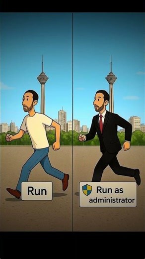 Run vs run as administrator #pc #windows