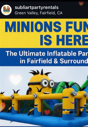 Minions Fun City Inflatable Coming Soon to Fairfield
